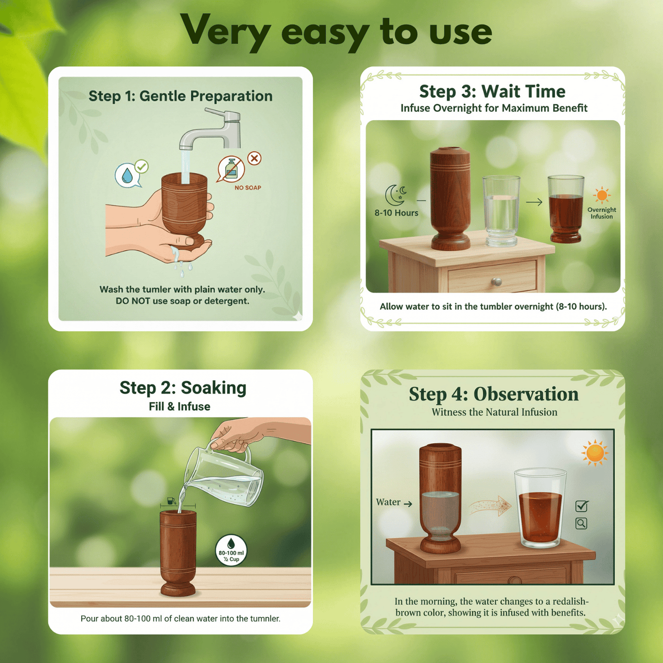 Sugar Balance Wooden Water Glass